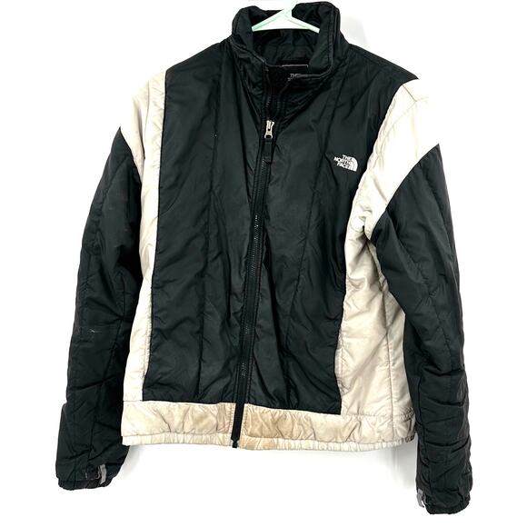 The North Face Size Large Zip‎ Up Women's Jacket Black and White Layer Coat - Picture 1 of 6